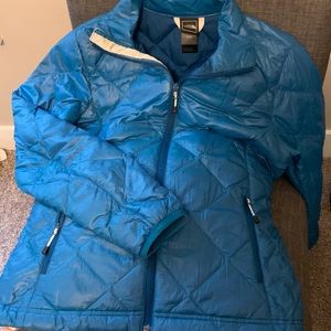 Turquoise the north face light puffer jacket size medium